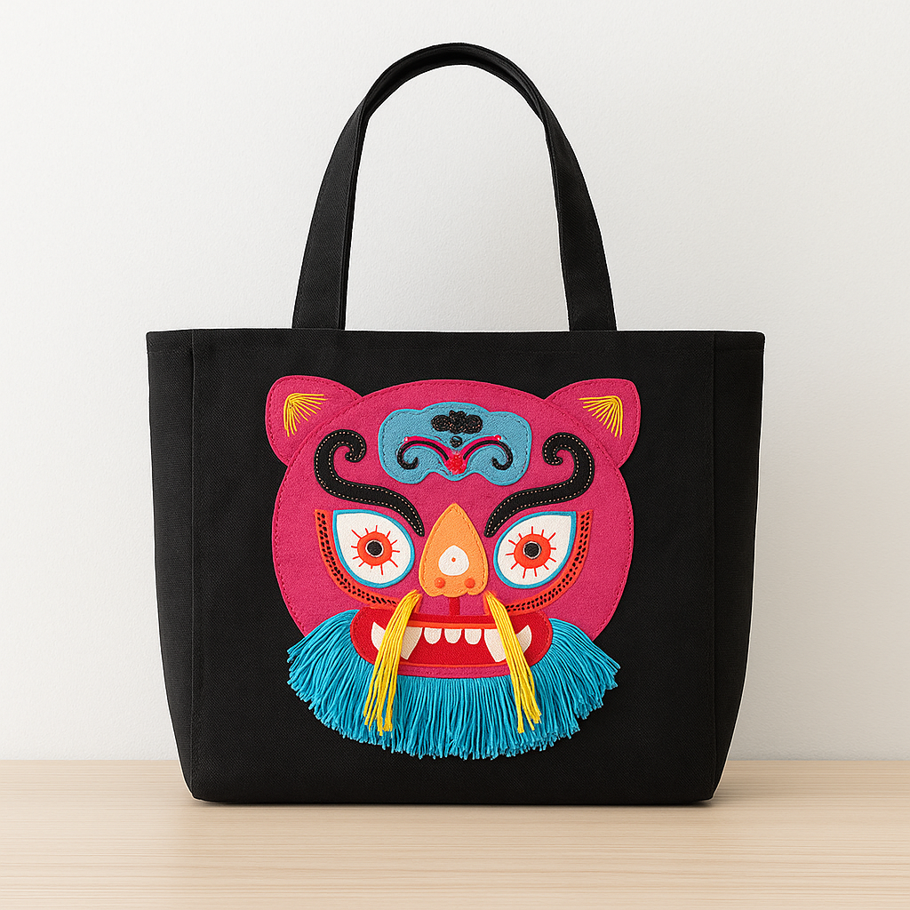 Heavy handmade custom casual tiger head bag