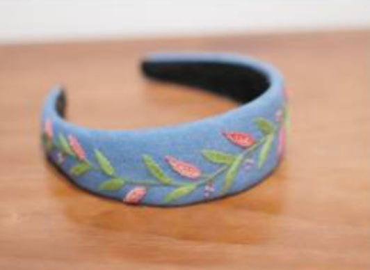 Hand Embroidered Floral Headwrap Unique Gift for Women